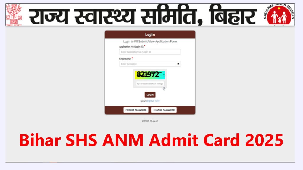 Bihar SHS ANM Admit Card 2025