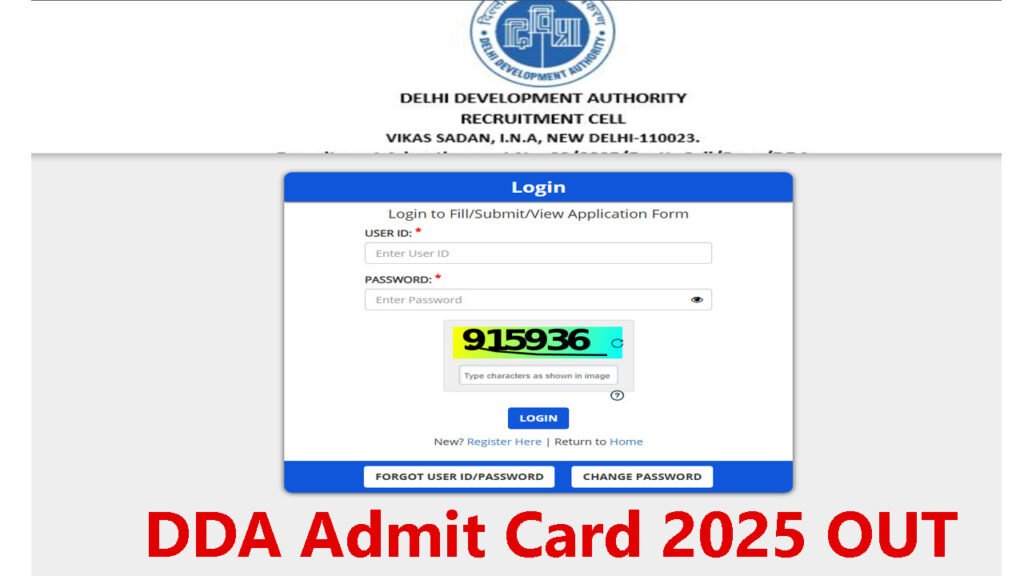 DDA Admit Card 2025