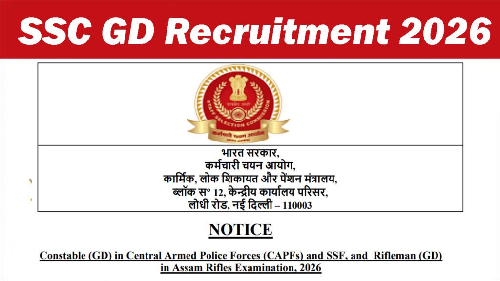 SSC GD Online Form 2026