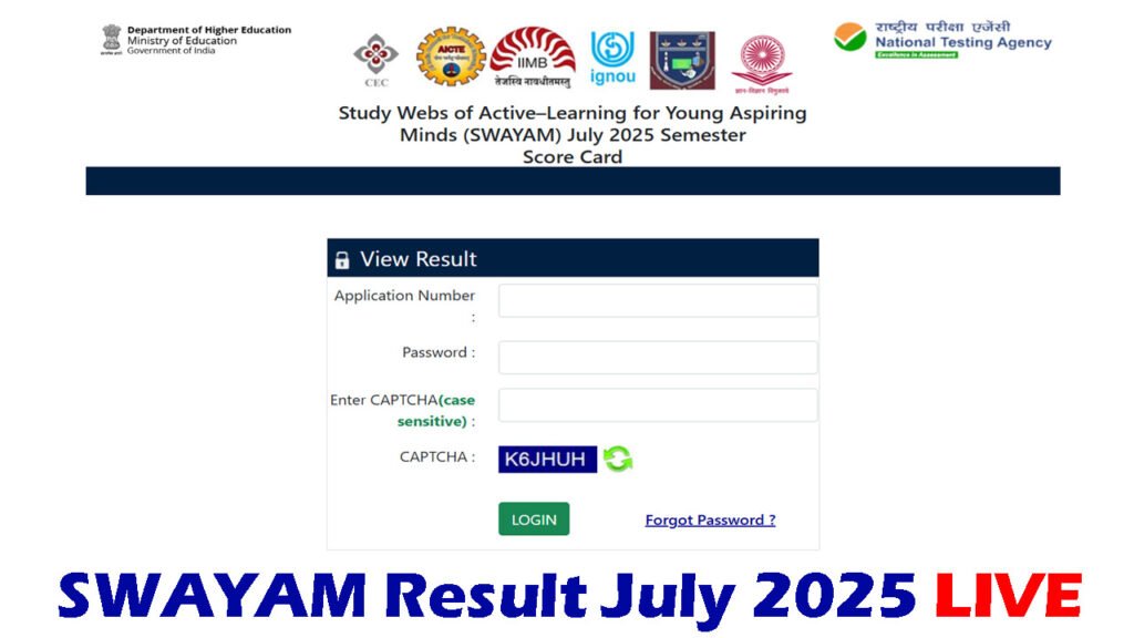 SWAYAM Result July 2025