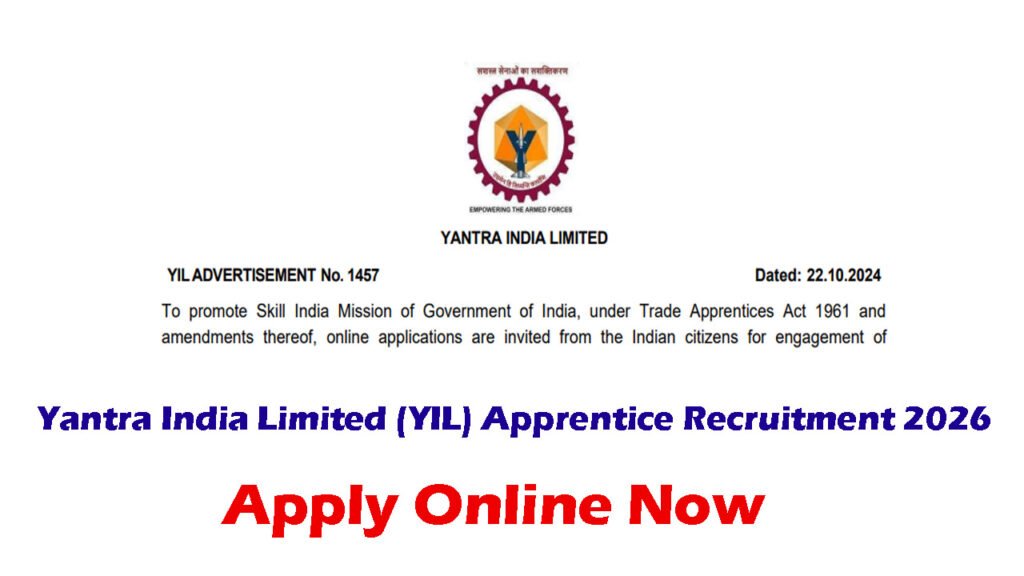 Yantra India Limited Apprentice Recruitment 2026