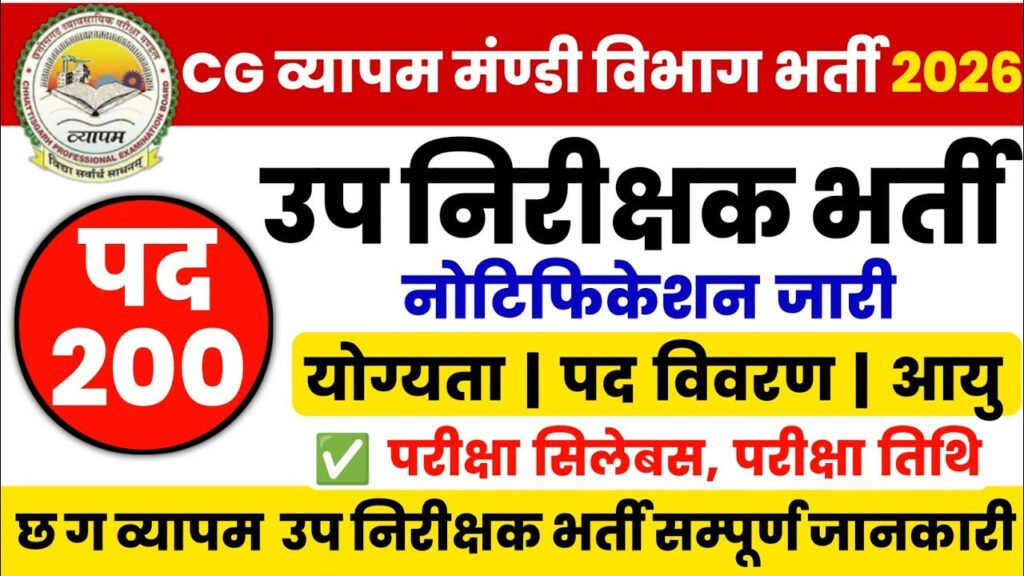 CG Vyapam SI Recruitment 2026