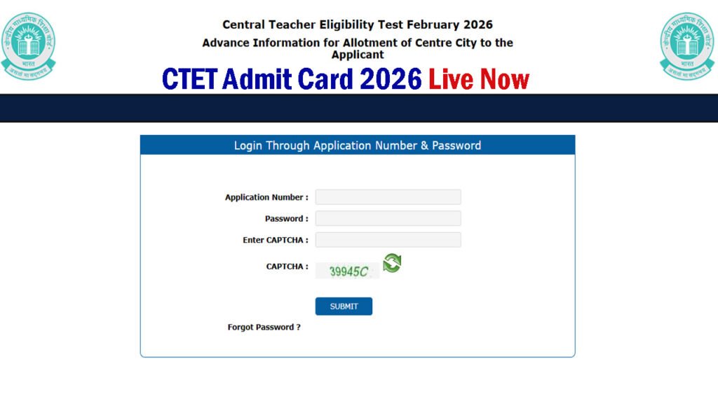 CTET Admit Card 2026