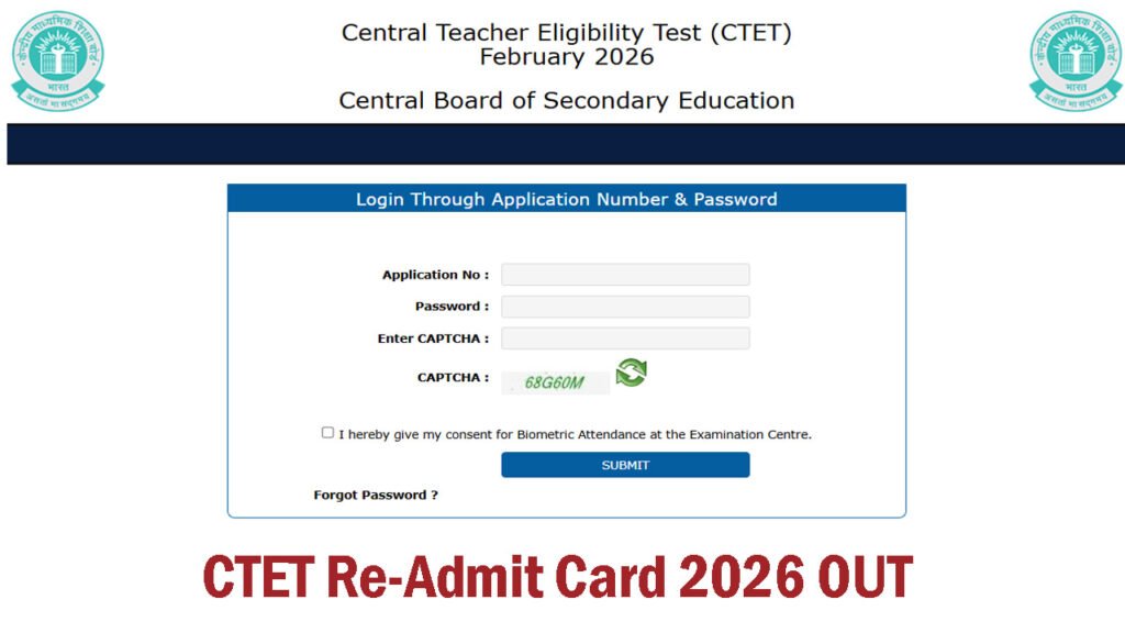CTET Re-Admit Card 2026