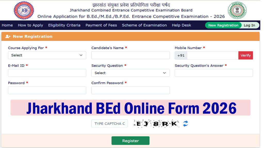 Jharkhand BEd Online Form 2026