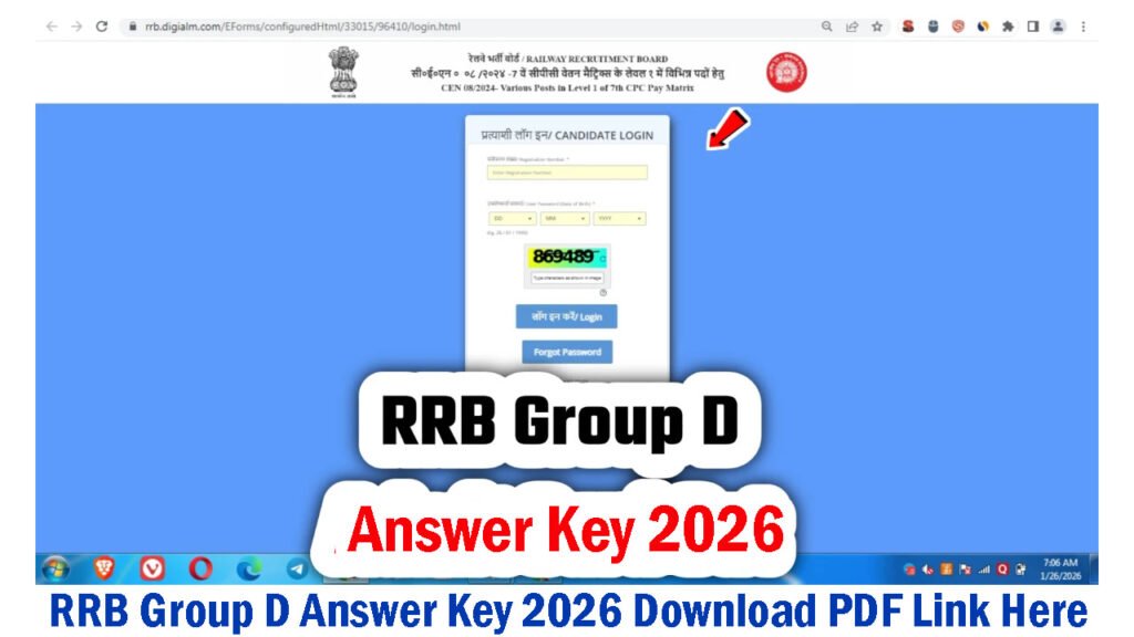 RRB Group D Answer Key 2026