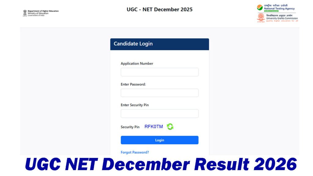 UGC NET December 2025 Result 2026