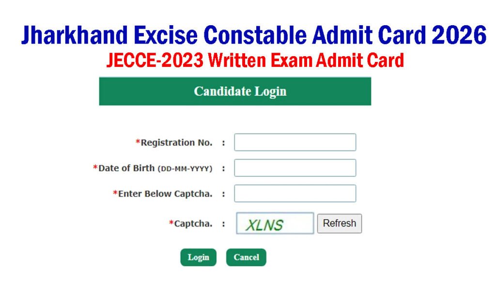 Jharkhand Excise Constable Admit Card 2026