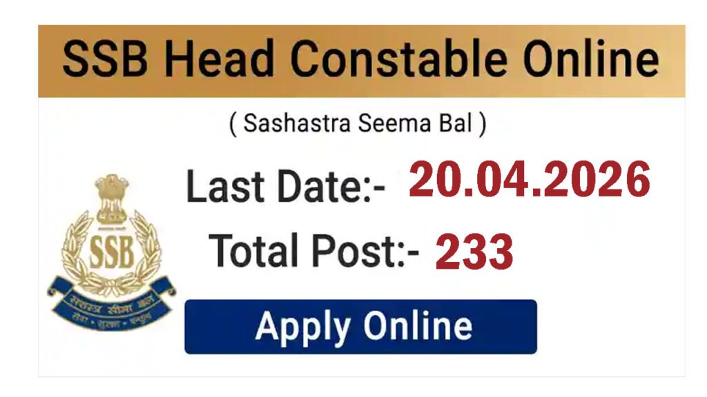 SSB Head Constable Recruitment 2026
