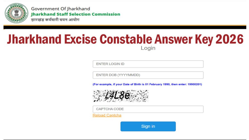 Jharkhand Excise Constable Answer Key 2026