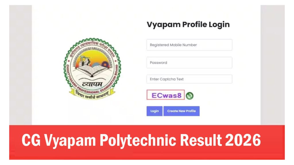 CG Vyapam Polytechnic Result 2026