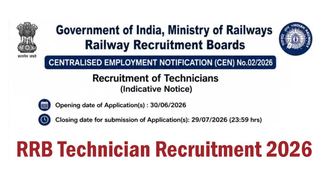 RRB Technician Recruitment 2026