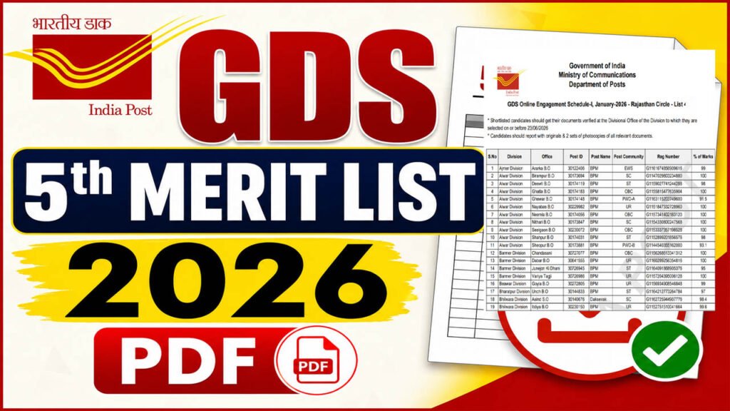 India Post GDS 5th Result 2026