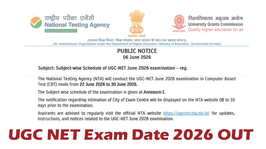 UGC NET Exam Date 2026