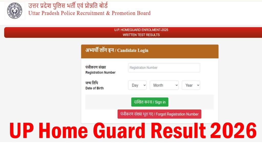 UP Home Guard Result 2026