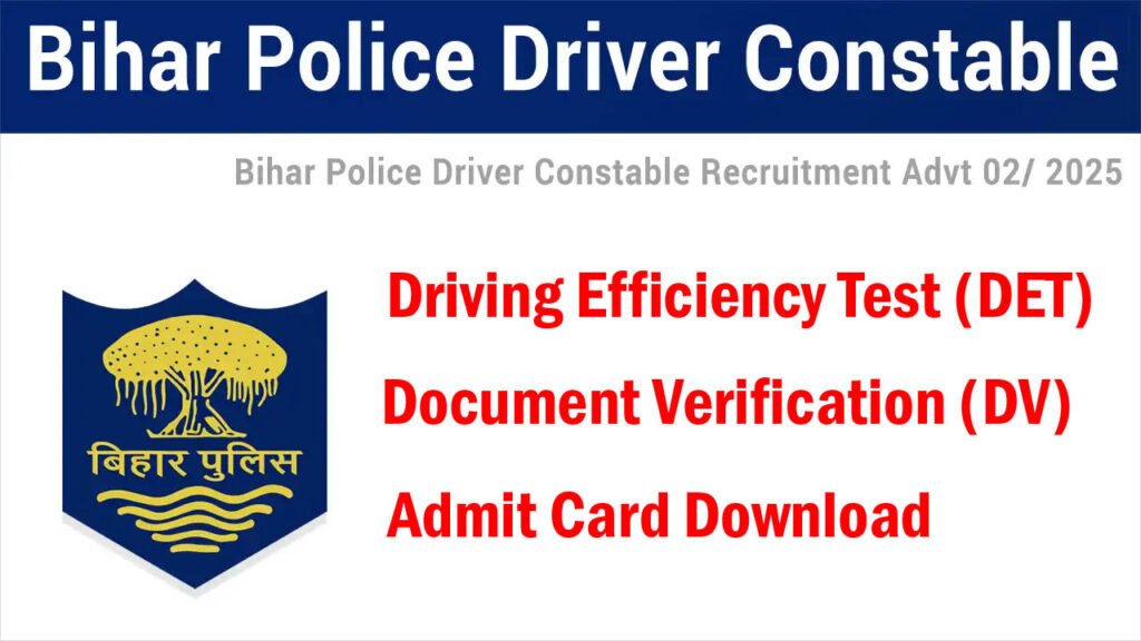 Bihar Police Driver DET Admit Card 2026