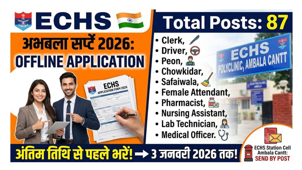 ECHS Ambala Cantt Recruitment 2026