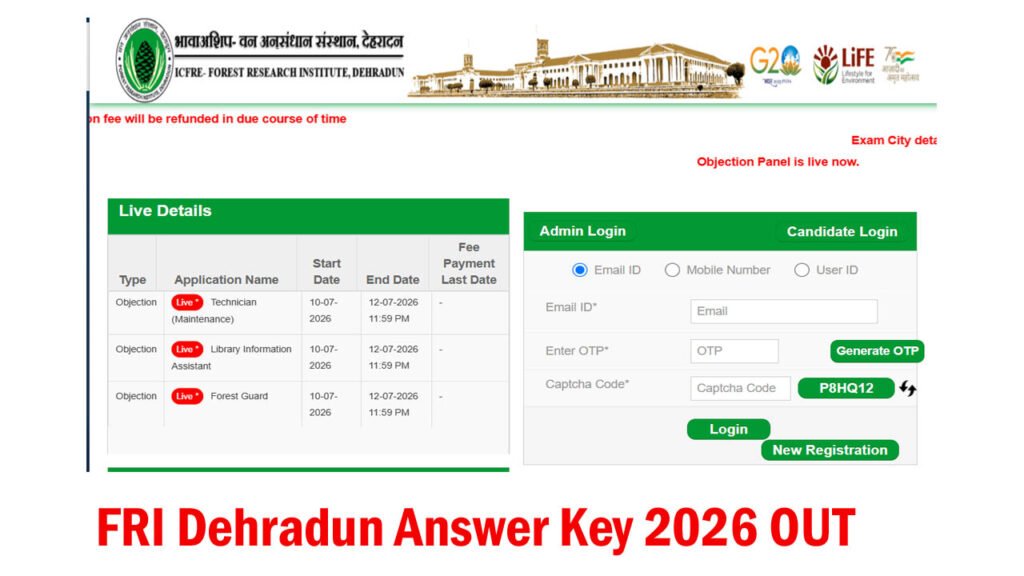 FRI Dehradun Answer Key 2026