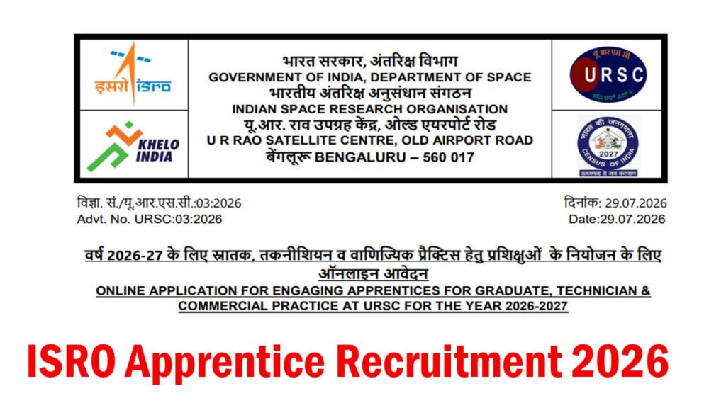 ISRO Apprentice Recruitment 2026