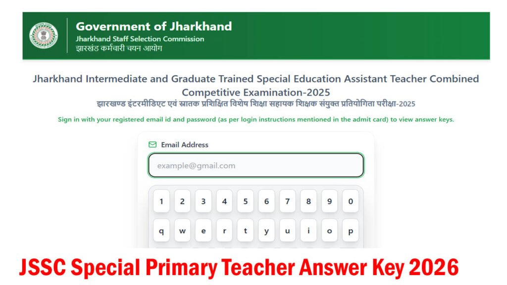 JSSC Special Primary Teacher Answer Key 2026