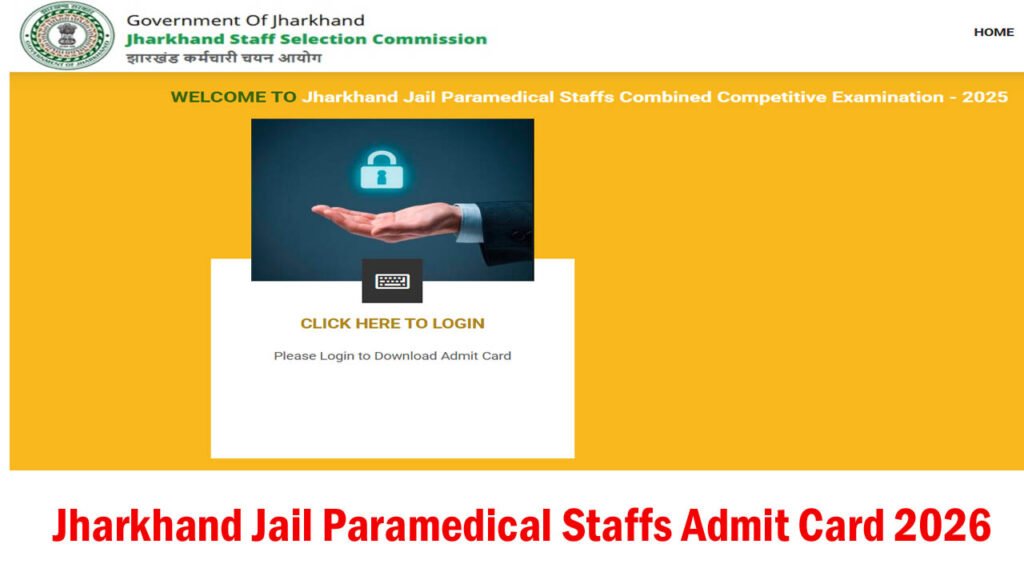 Jharkhand Jail Paramedical Staffs Admit Card 2026