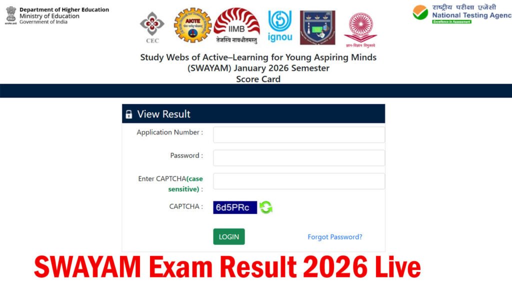 Swayam Exam Result 2026