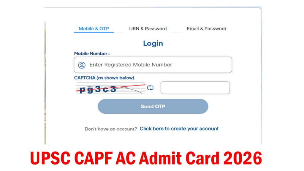 UPSC CAPF AC Admit Card 2026