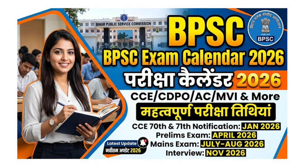 BPSC Exam Calendar 2026