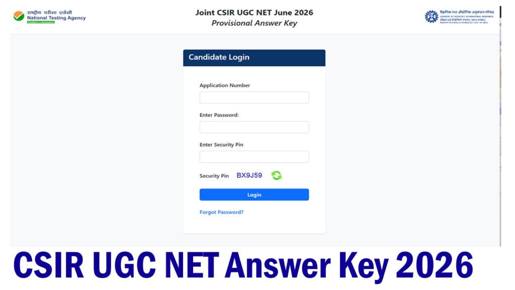 CSIR UGC NET Answer Key 2026
