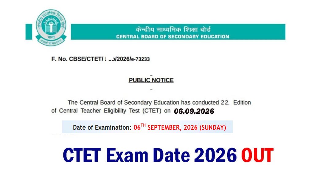CTET Exam Date 2026