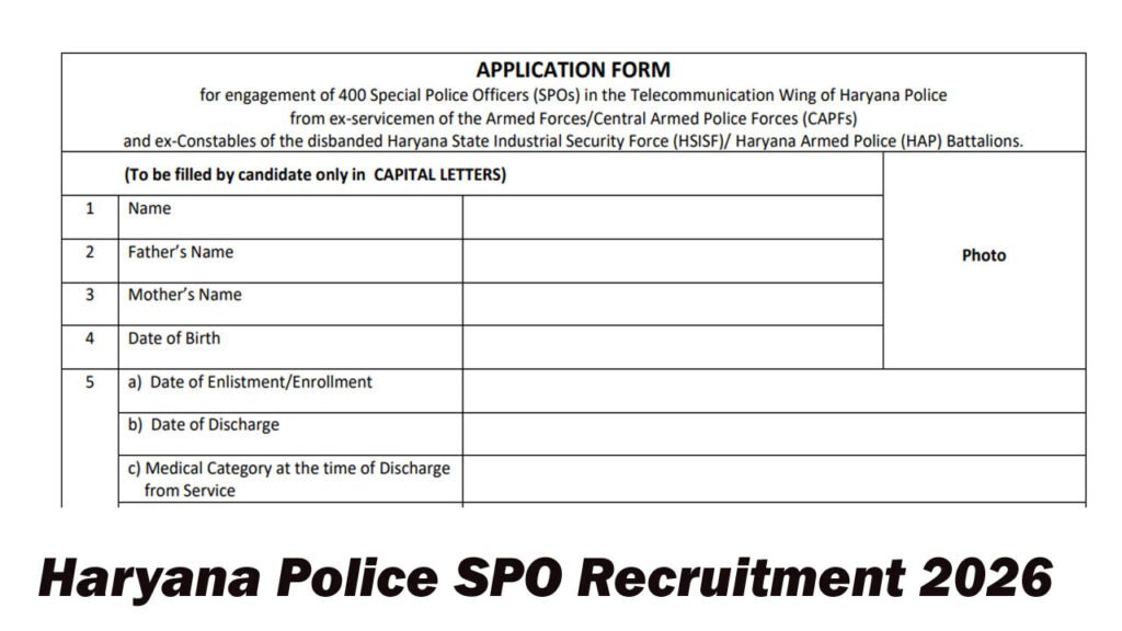 Haryana Police SPO Recruitment 2026