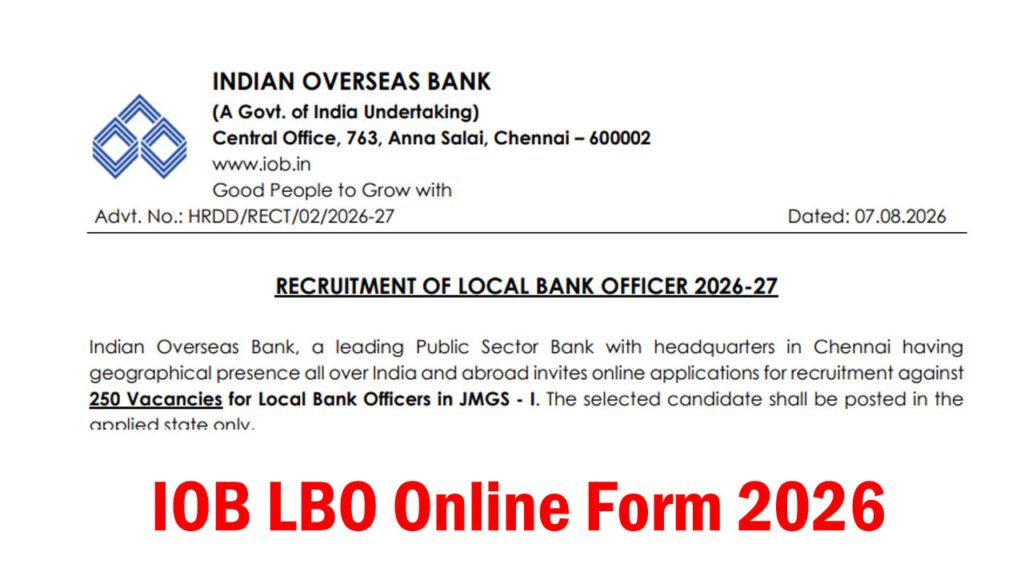 IOB LBO Online Form 2026