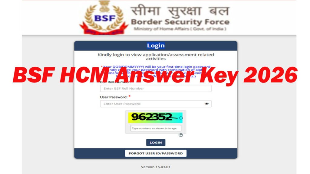 BSF HCM ASI Answer Key 2026