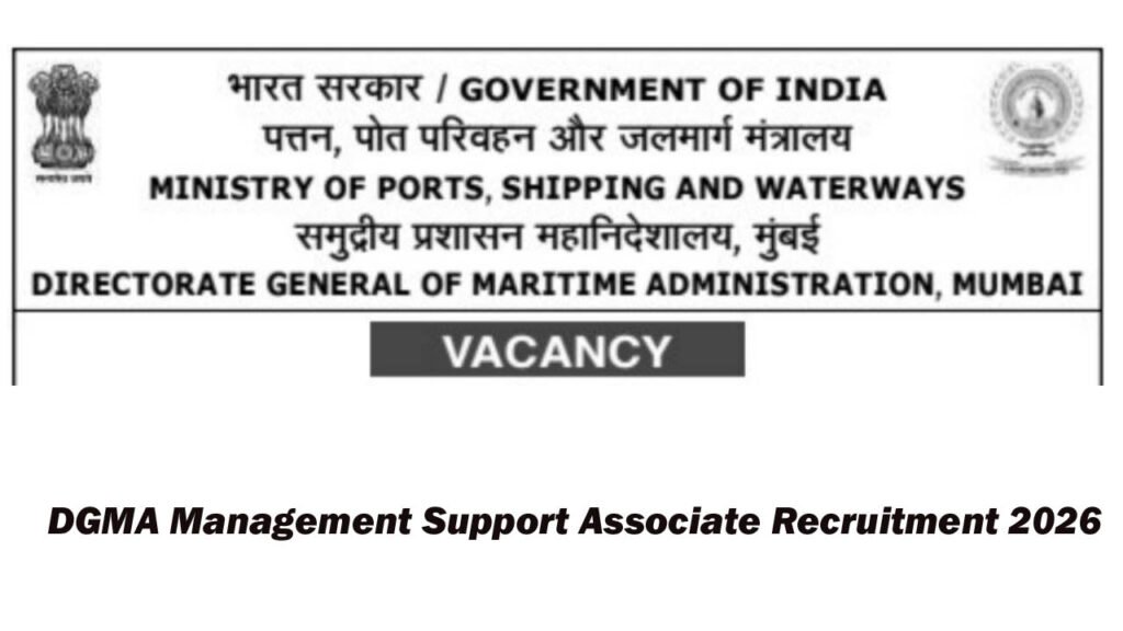 DGMA Management Support Associate Recruitment 2026