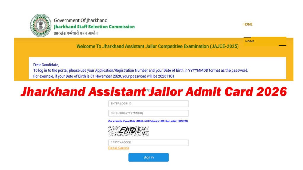 Jharkhand Assistant Jailor Admit Card 2026
