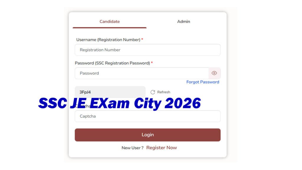 SSC JE Exam City Intimation 2026